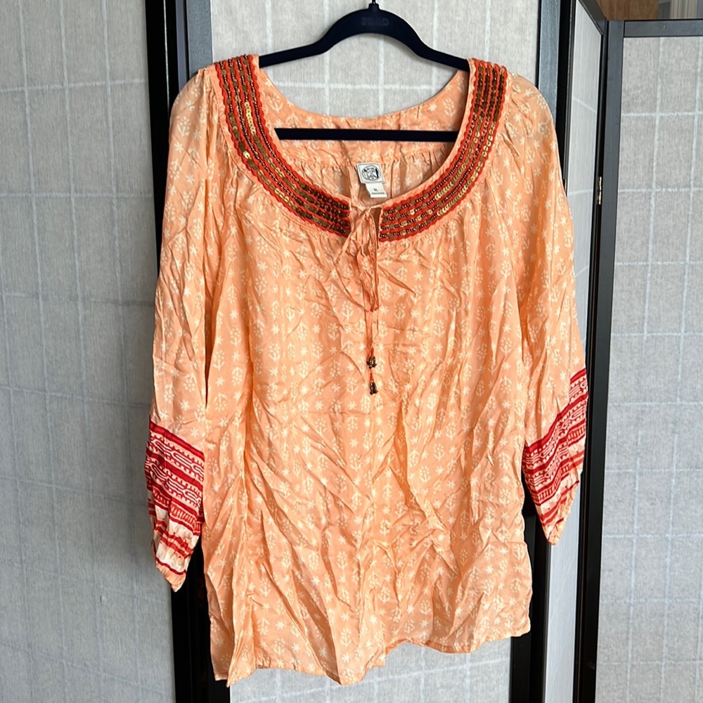 Lucky xl silk blouse